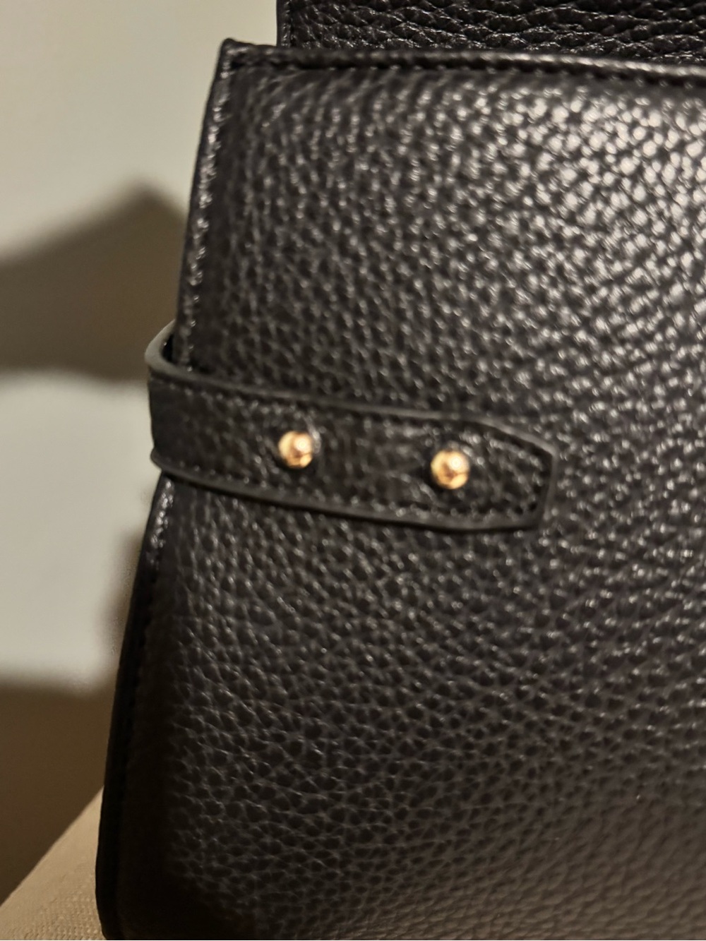 Ello Structured BLACK Satchel with Gold-Tone Lock and Hardware. Baby B - Picture 8 of 9
